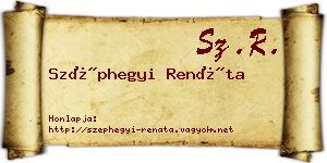 Széphegyi Renáta névjegykártya